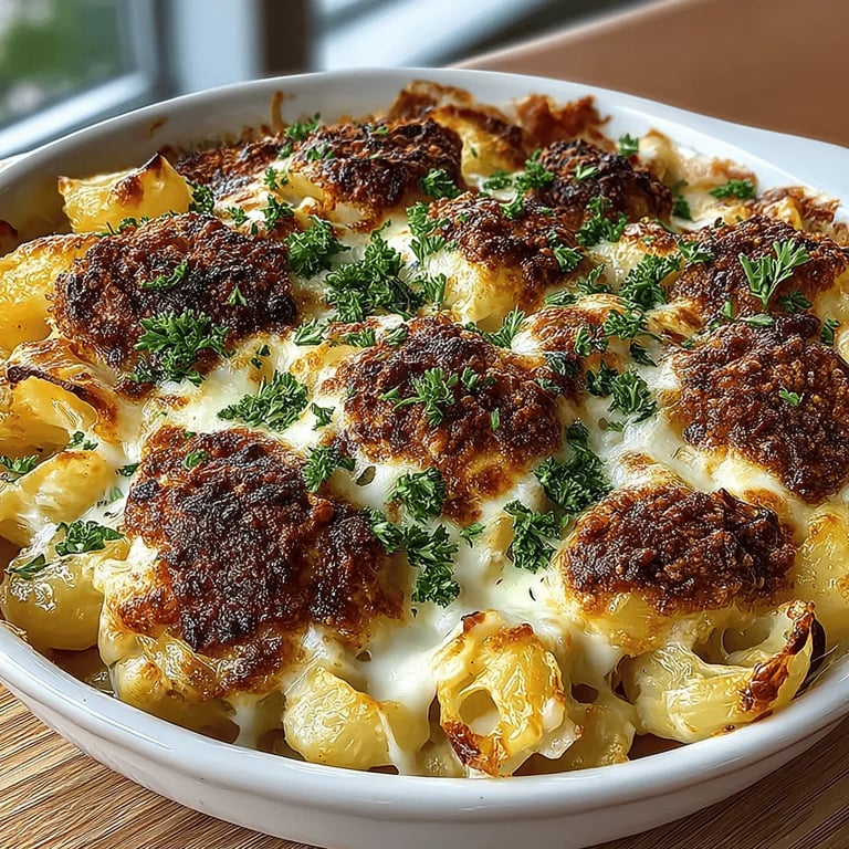 Cheesy Delight Mac and Cheese Casserole - finished dish