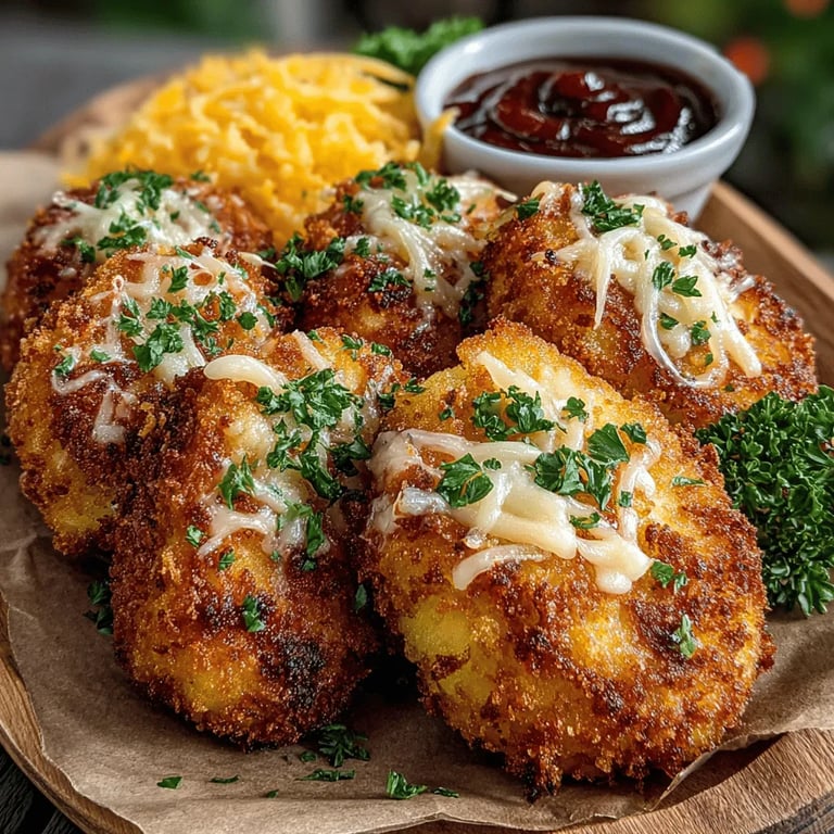 Golden Crispy Potato Croquettes close up showing texture and detail