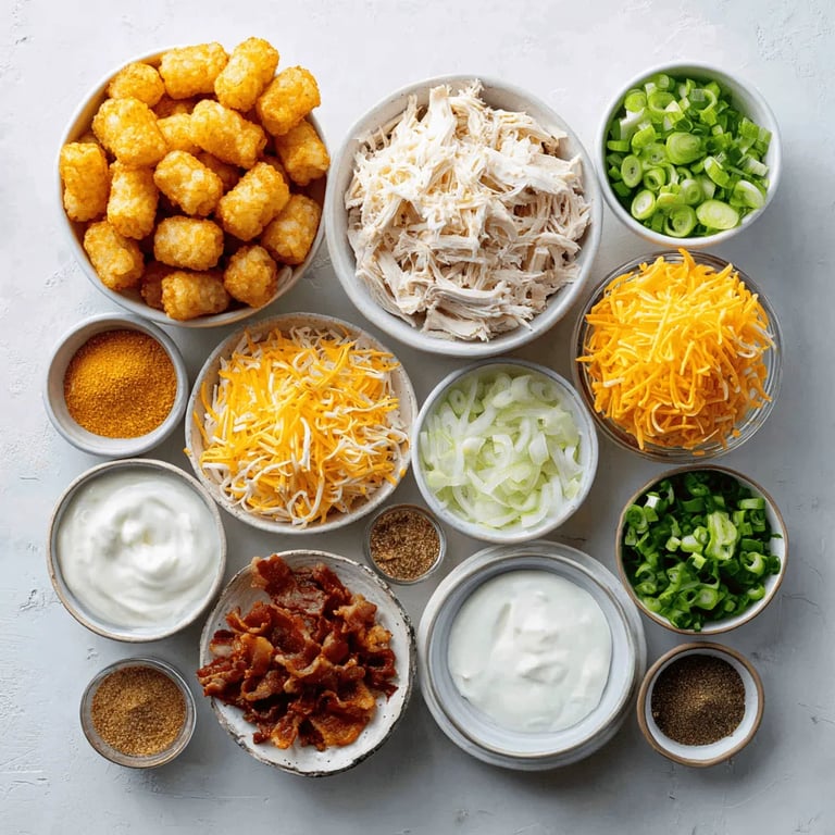 Cheesy Loaded Chicken Tater Tot Casserole