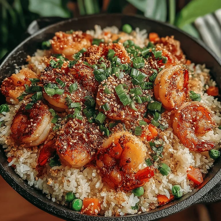 Shrimp-tastic Fried Rice Recipe close up showing texture and detail