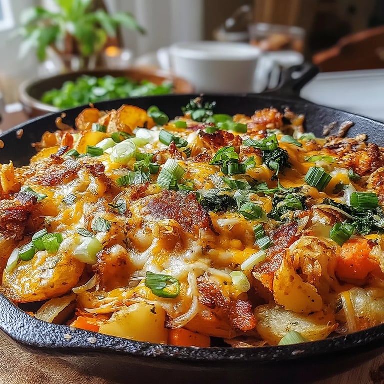 Turkey Bacon Veggie Hash Bake close up showing texture and detail