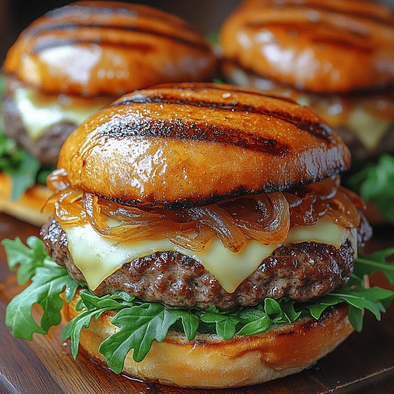Caramelized Onion Swiss Burgers: A Culinary Delight