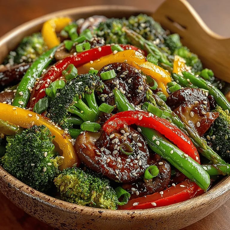 Colorful Crunch Veggie Stir-Fry with Zesty Soy-Ginger Sauce