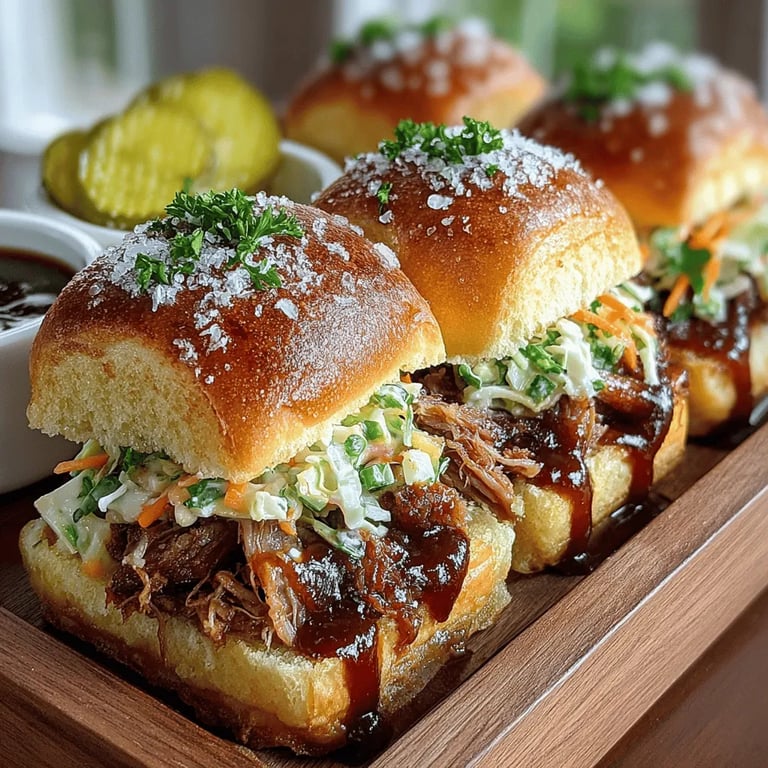 Quick BBQ Pulled Pork Sliders with Slaw