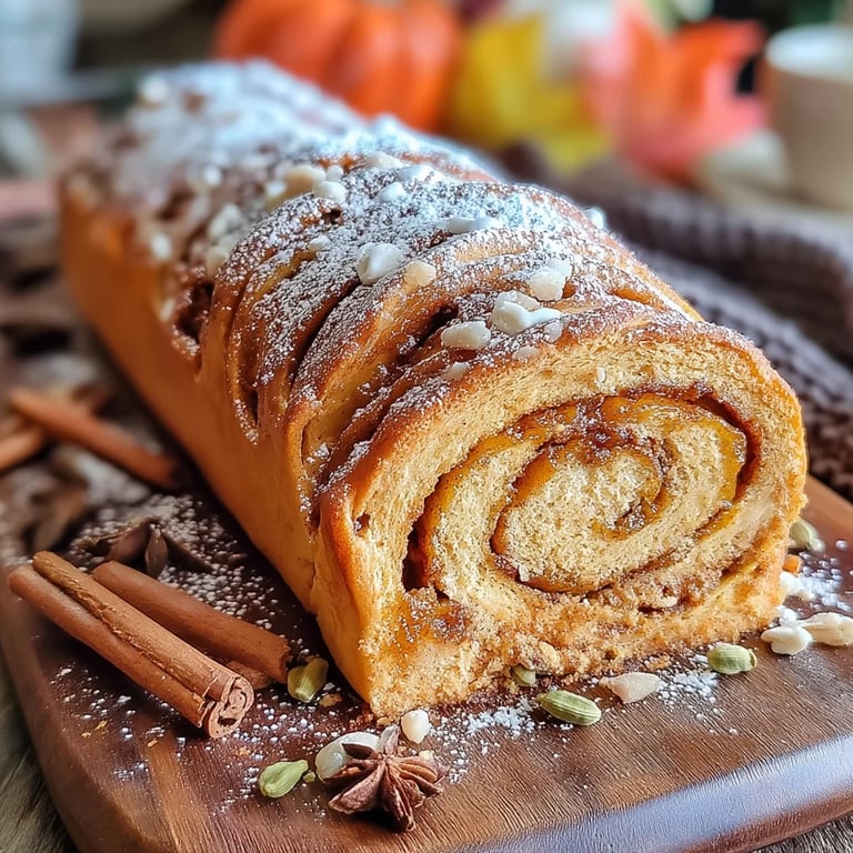 Pumpkin Cinnamon Swirl Loaf close up showing texture and detail