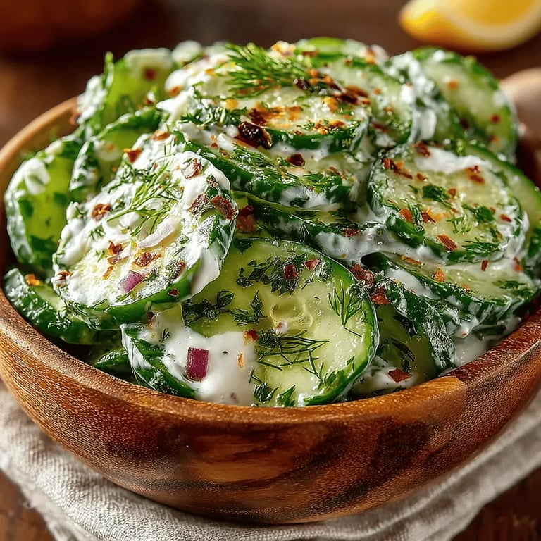 Refreshing Cucumber Dill Delight Recipe close up showing texture and detail