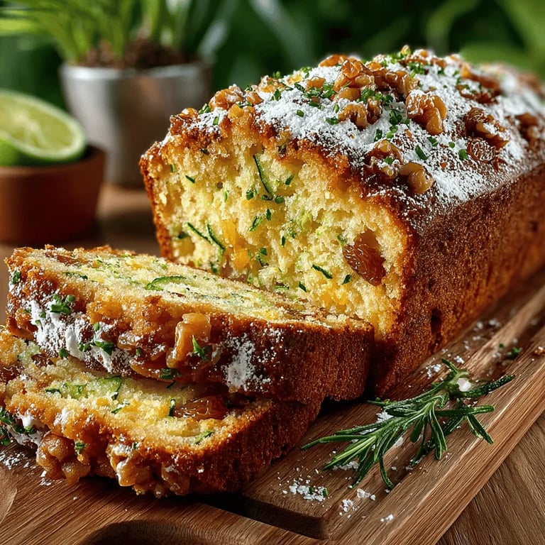 Sweet Summer Zucchini Cake Recipe close up showing texture and detail