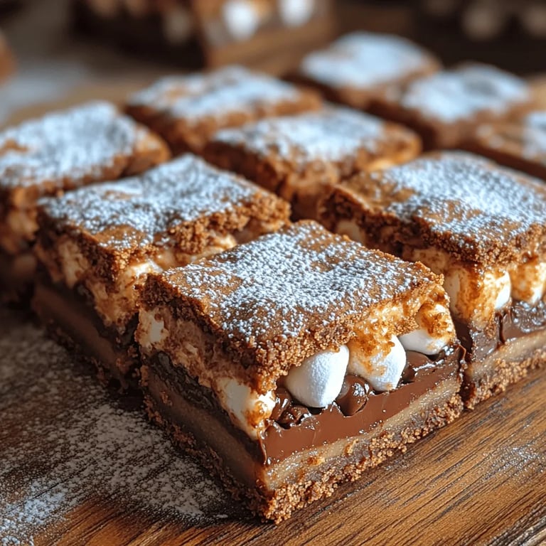 S’mores Delight Bars: A Sweet Taste of Nostalgia close up showing texture and detail