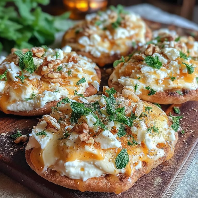 Spiced Sweet and Cheesy Pita Bread close up showing texture and detail