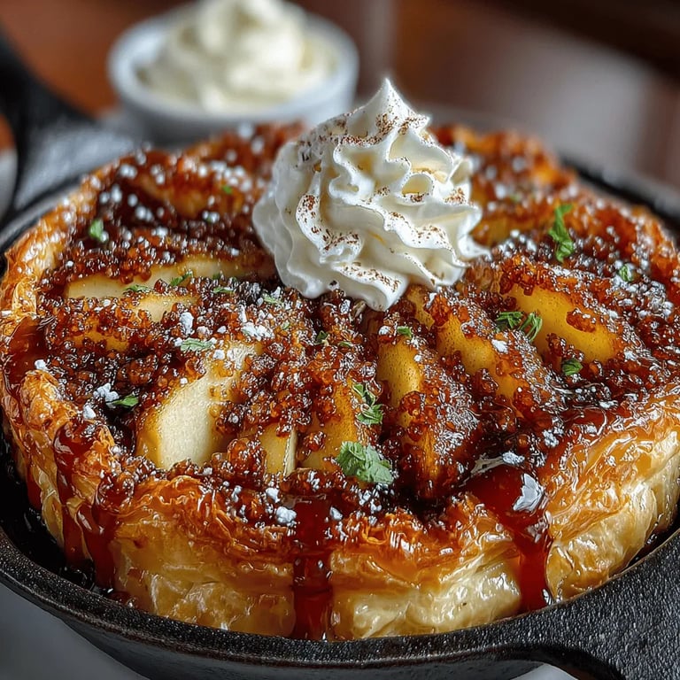 Cinnamon Apple Tarte Tatin: A Delightful Recipe to Impress close up showing texture and detail