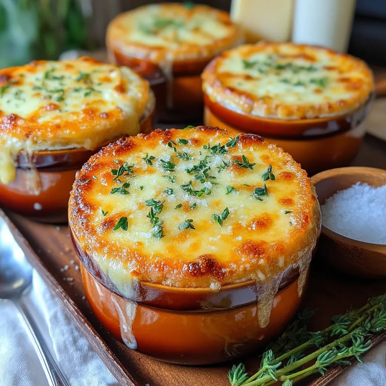 Cheesy Mushroom & Herb Ramekins Delight close up showing texture and detail