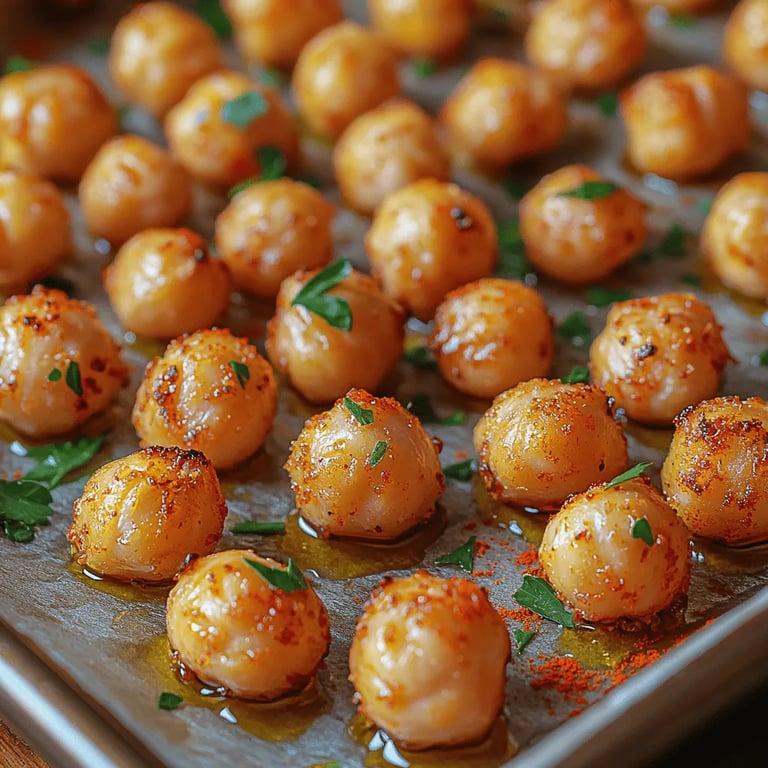 Crunchy Roasted Garlic Chickpeas: Step-by-Step Guide and More close up showing texture and detail