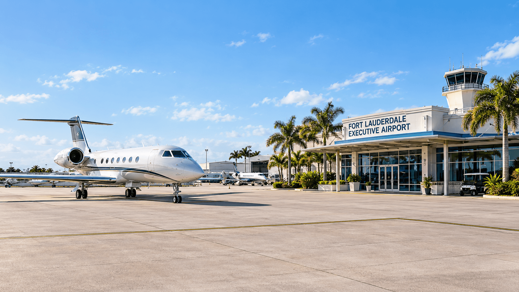 Private jet at Fort Lauderdale Executive Airport
