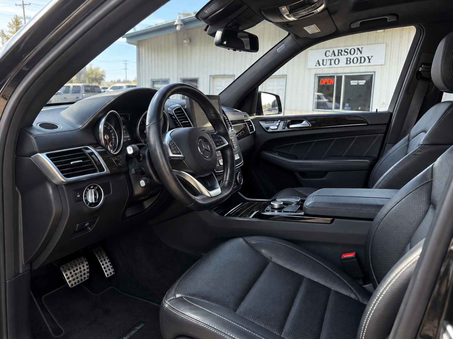 Vehicle undergoing collision repair
