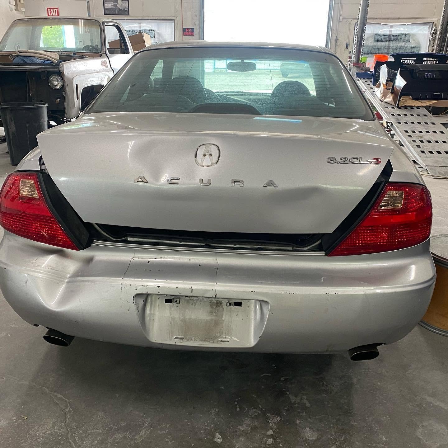 Old Acura Broken Trunk at Carson Auto Body