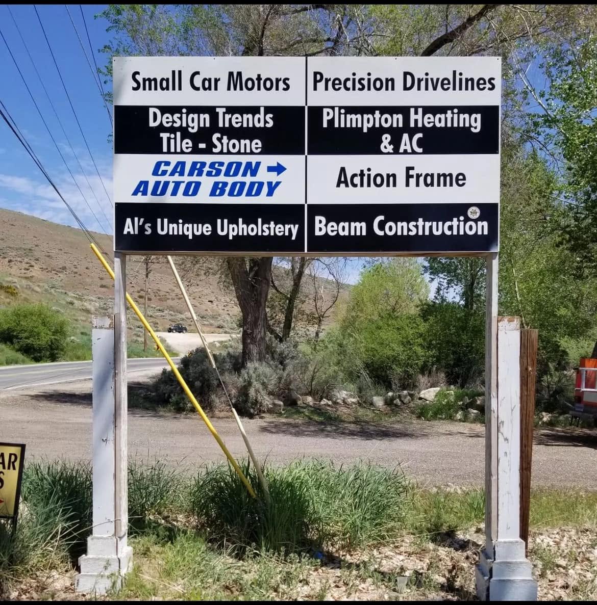 Another Sign Out Front at Carson Auto Body
