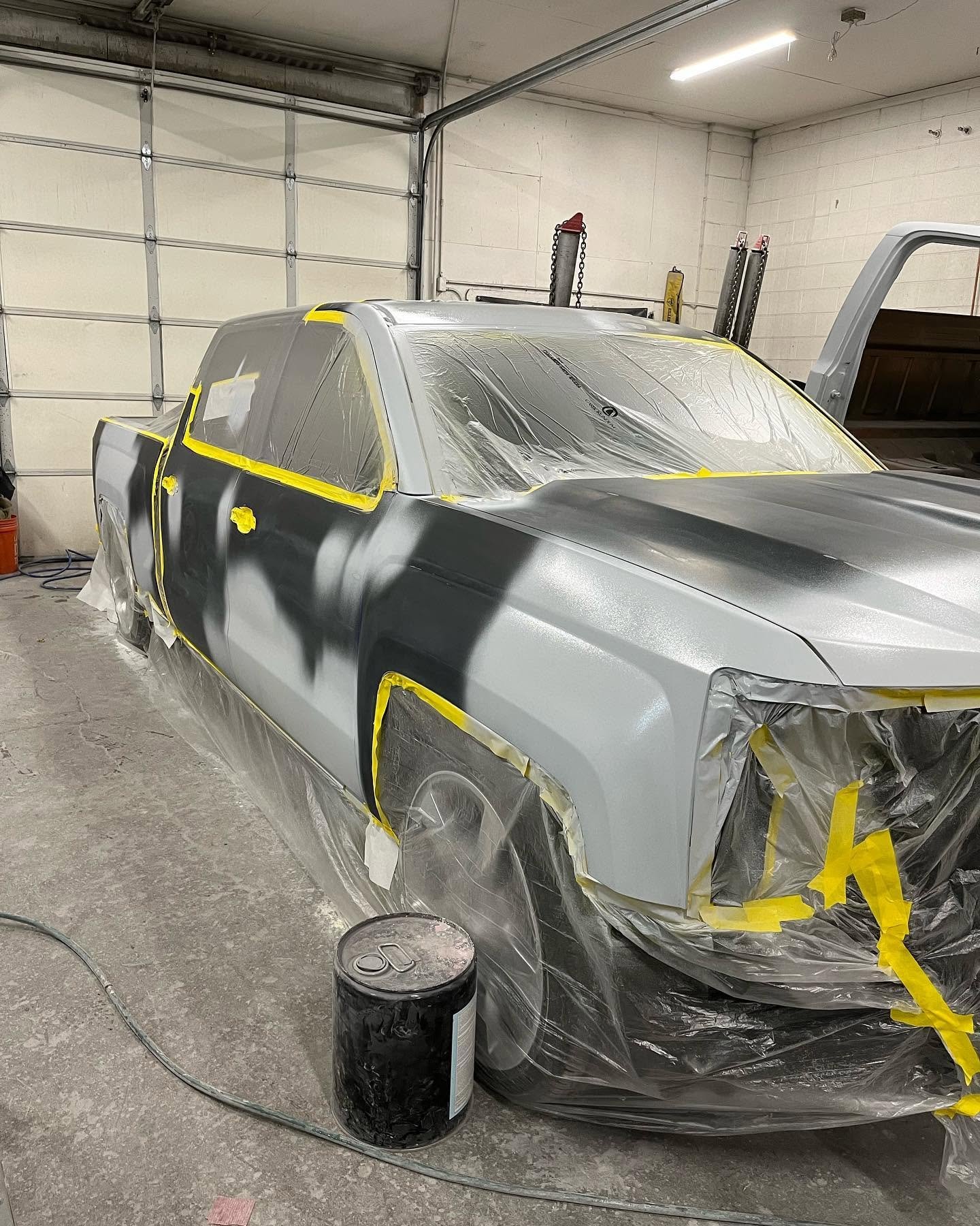 Truck Being Painted at Carson Auto Body