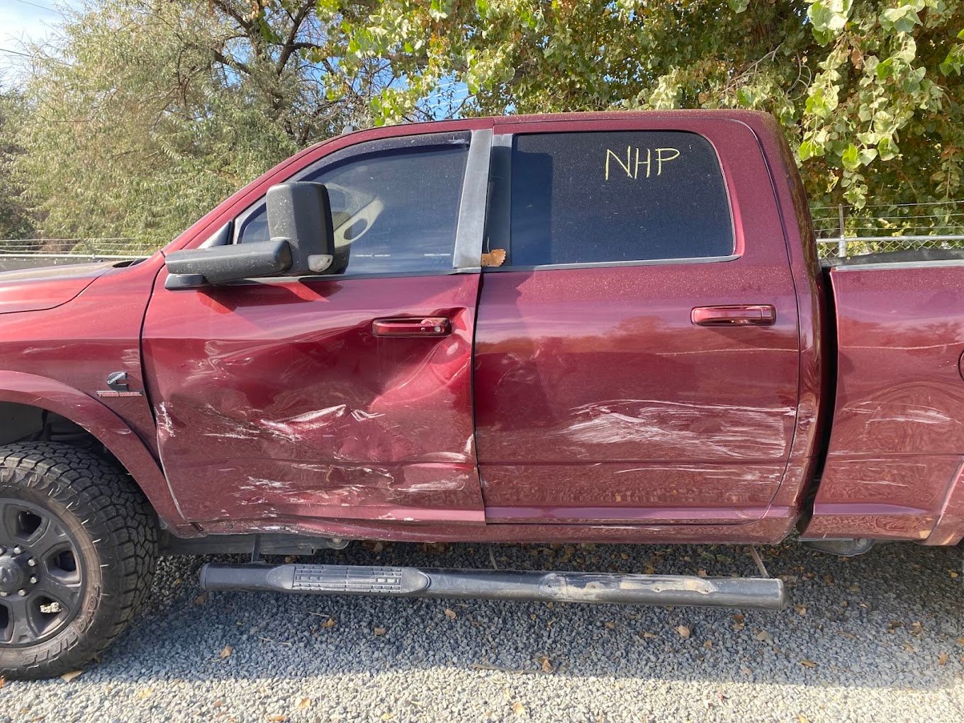 Vehicle undergoing collision repair