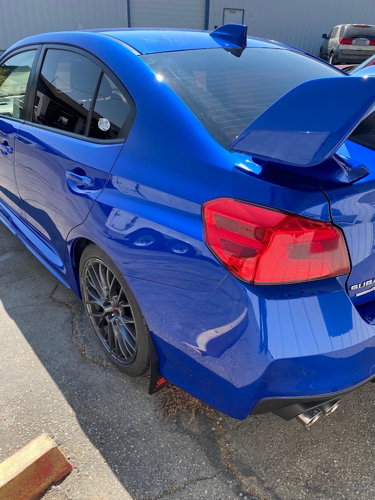 Rear collision damage before repair
