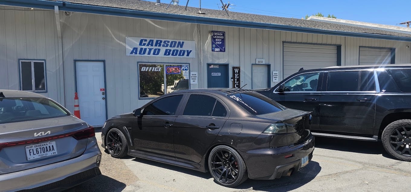 Modern vehicle undergoing collision repair