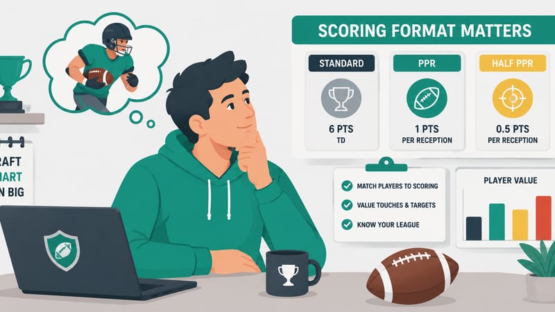 How important is the fantasy football scoring format when choosing players?