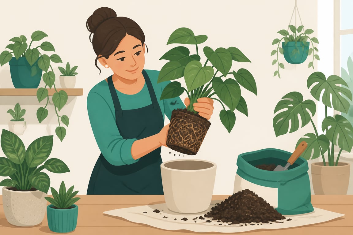 How do I know when to repot a houseplant?