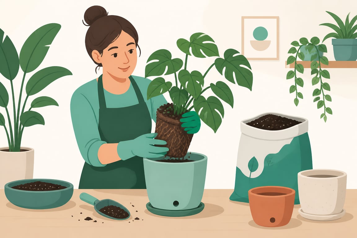 What type of soil and pot is best for houseplants?