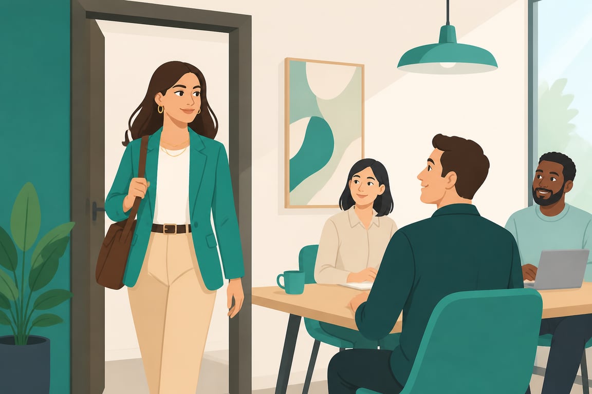 How can I appear more confident when I walk into a room?