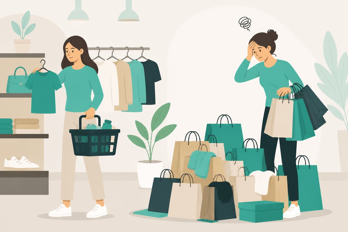 What is the difference between compulsive shopping and normal shopping?