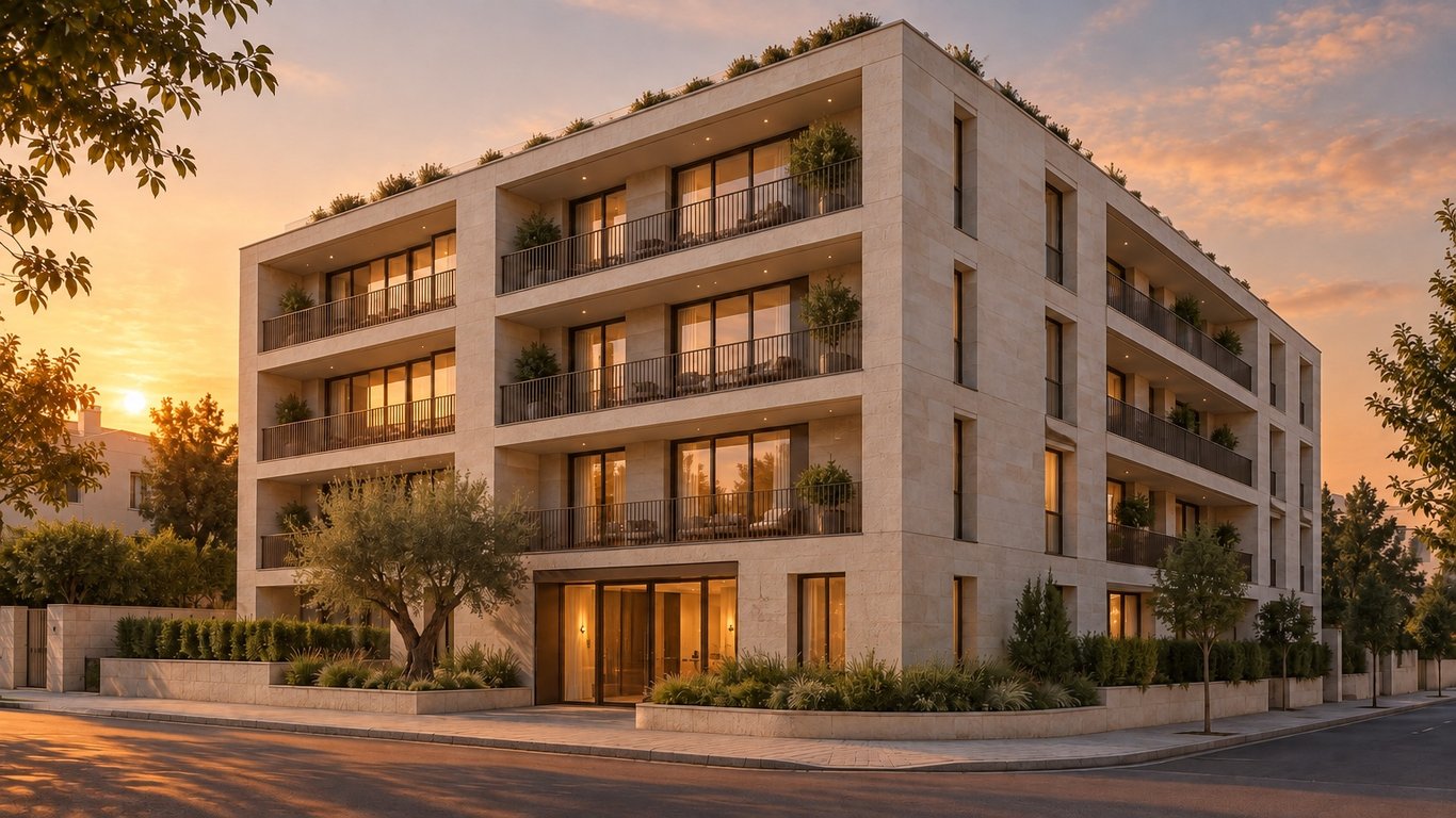 Sunset. Lighting variation from the same architectural reference.