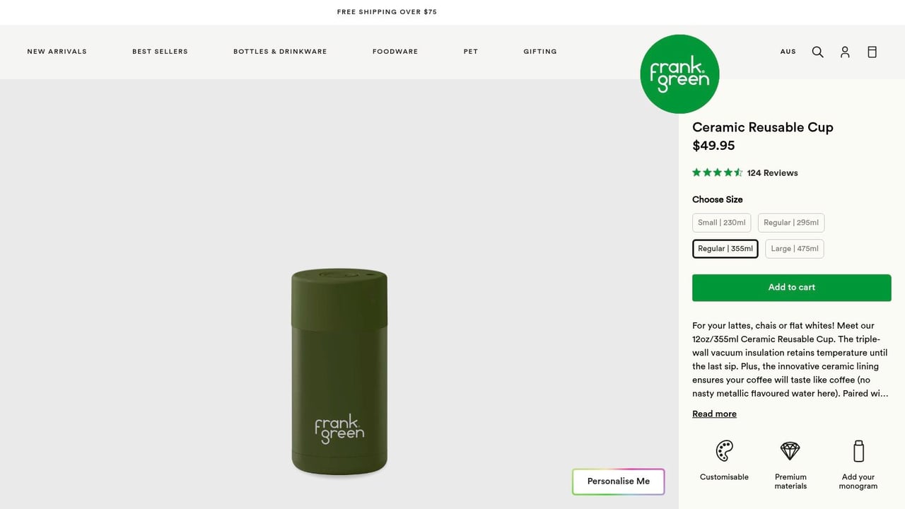 frank green Ceramic Reusable Cup