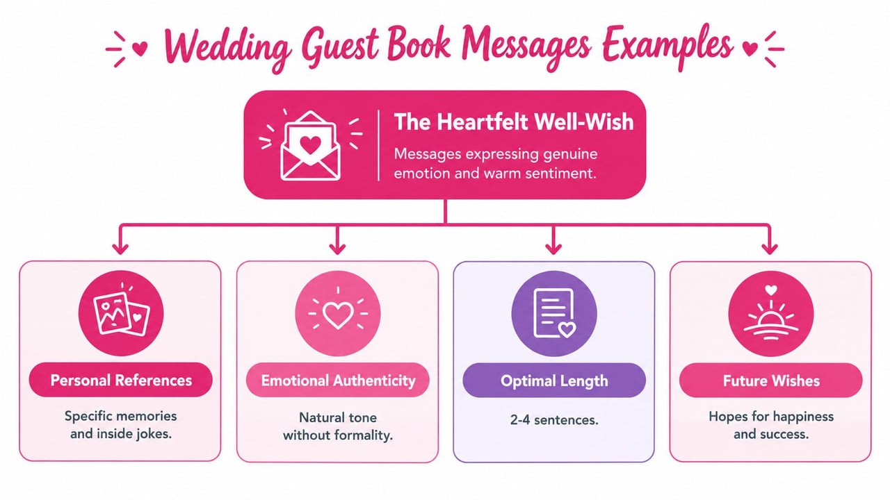Wedding guest book messages examples infographic