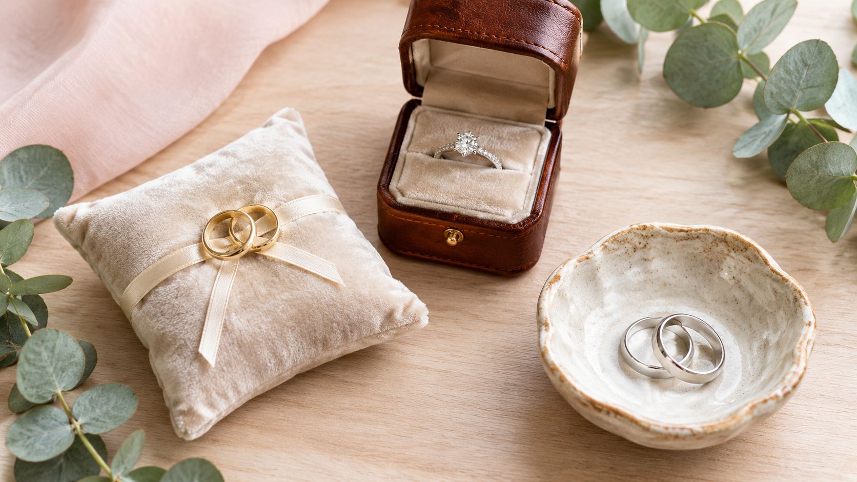 Cover Image for Wedding Ring Holder Types, Materials, and Registry Tips
