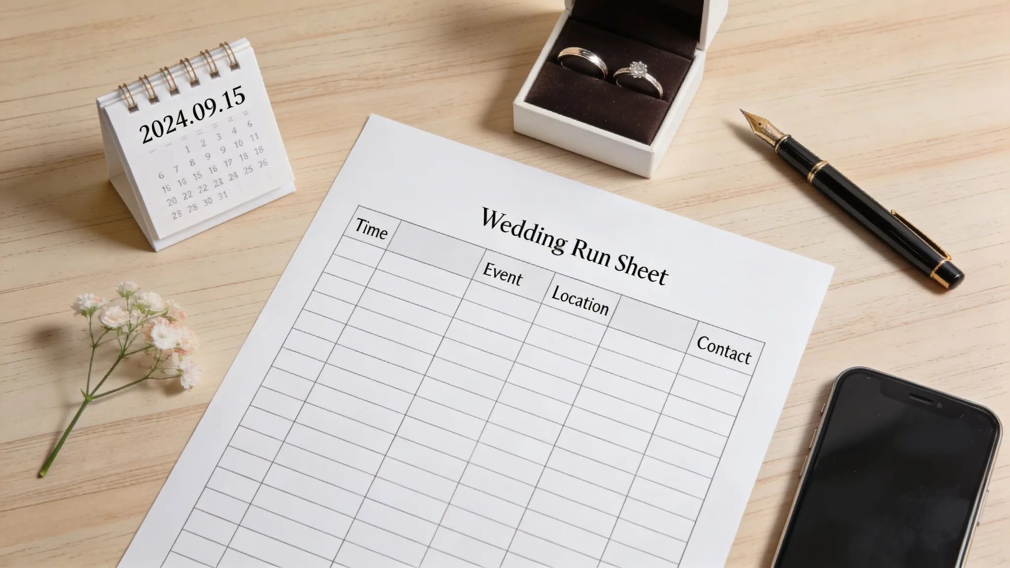 Cover Image for Wedding Run Sheet: A Guide to a Flawless Day
