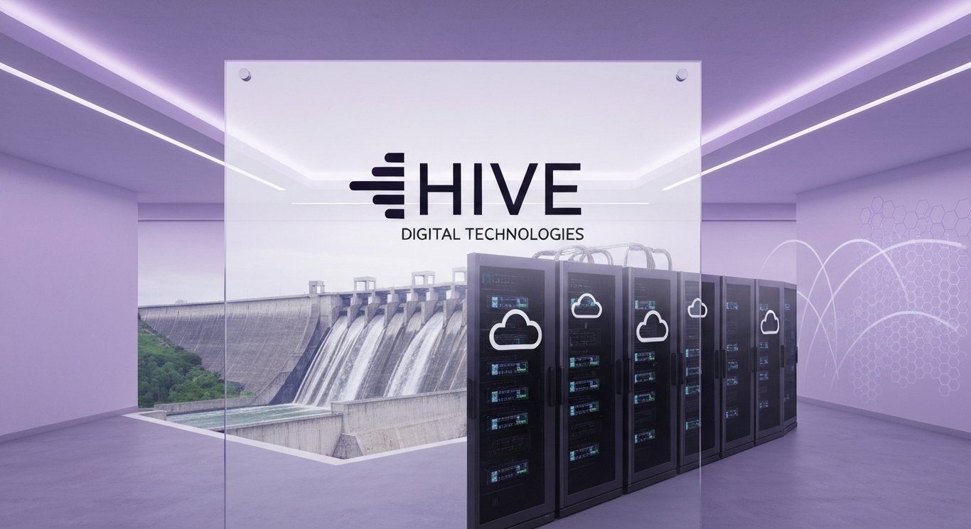 HIVE Digital Technologies dual-engine growth with bitcoin mining, hydroelectric power, and AI/HPC GPU cloud expansion in a紫