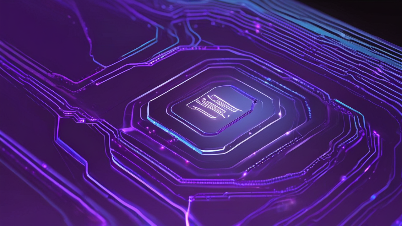 High-tech image illustrating Teradyne's leadership in AI semiconductor testing, featuring advanced microchips and data flow, symbolizing robust financial growth and innovation.