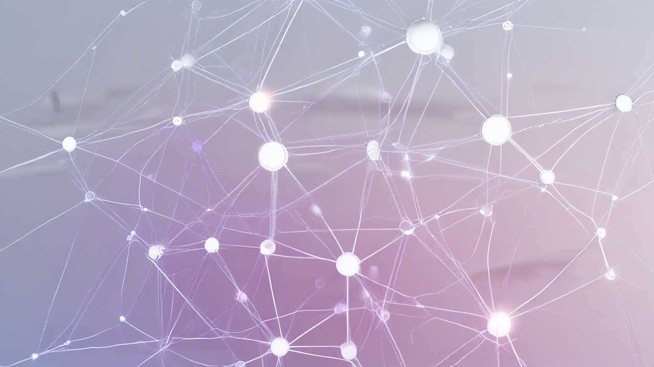 Abstract digital graphic illustrating data connections and strategic partnerships in life sciences technology, representing Veeva Systems' initiatives and market dynamics.