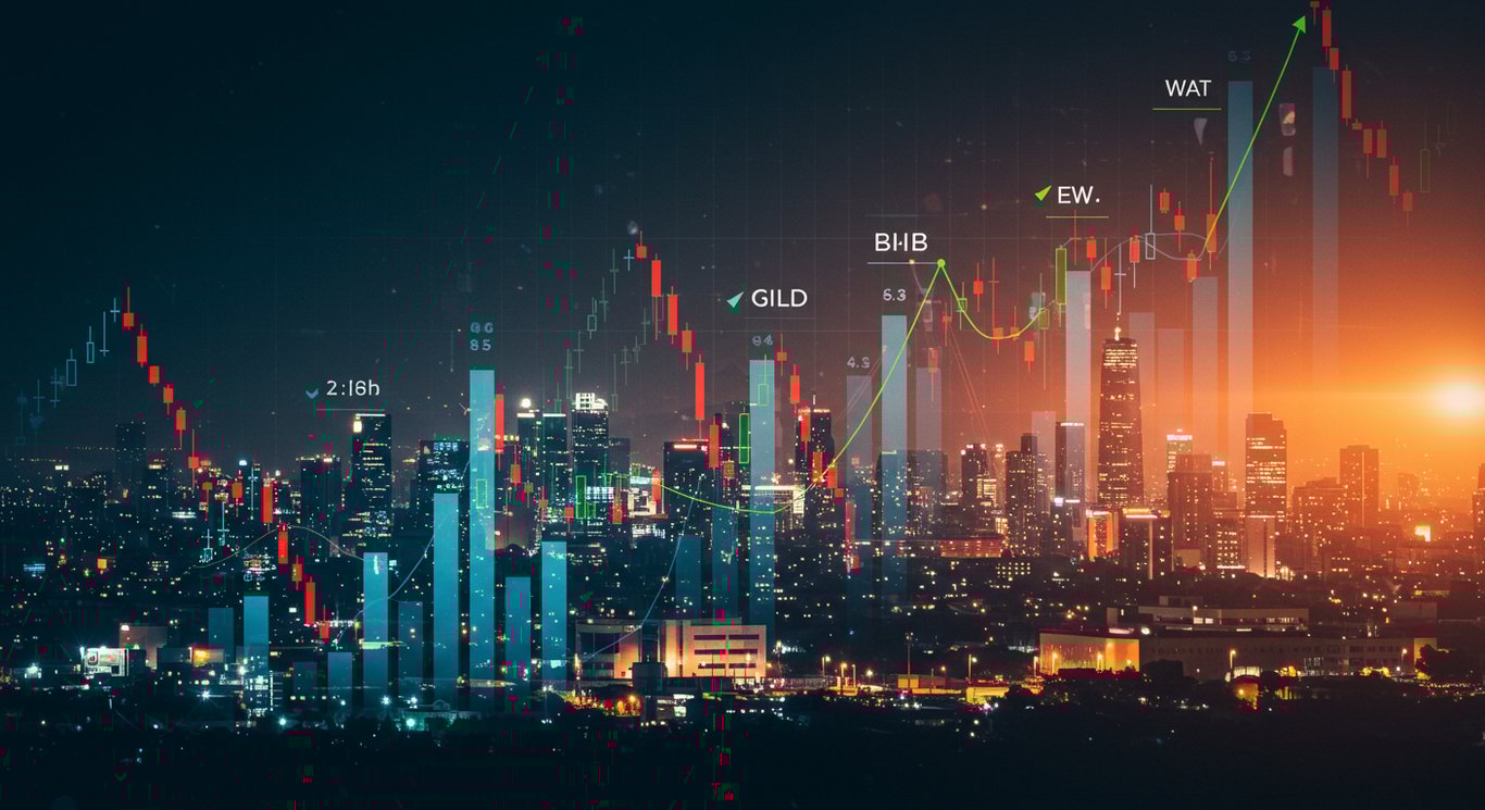 Healthcare stock market overview showing leading and declining companies.