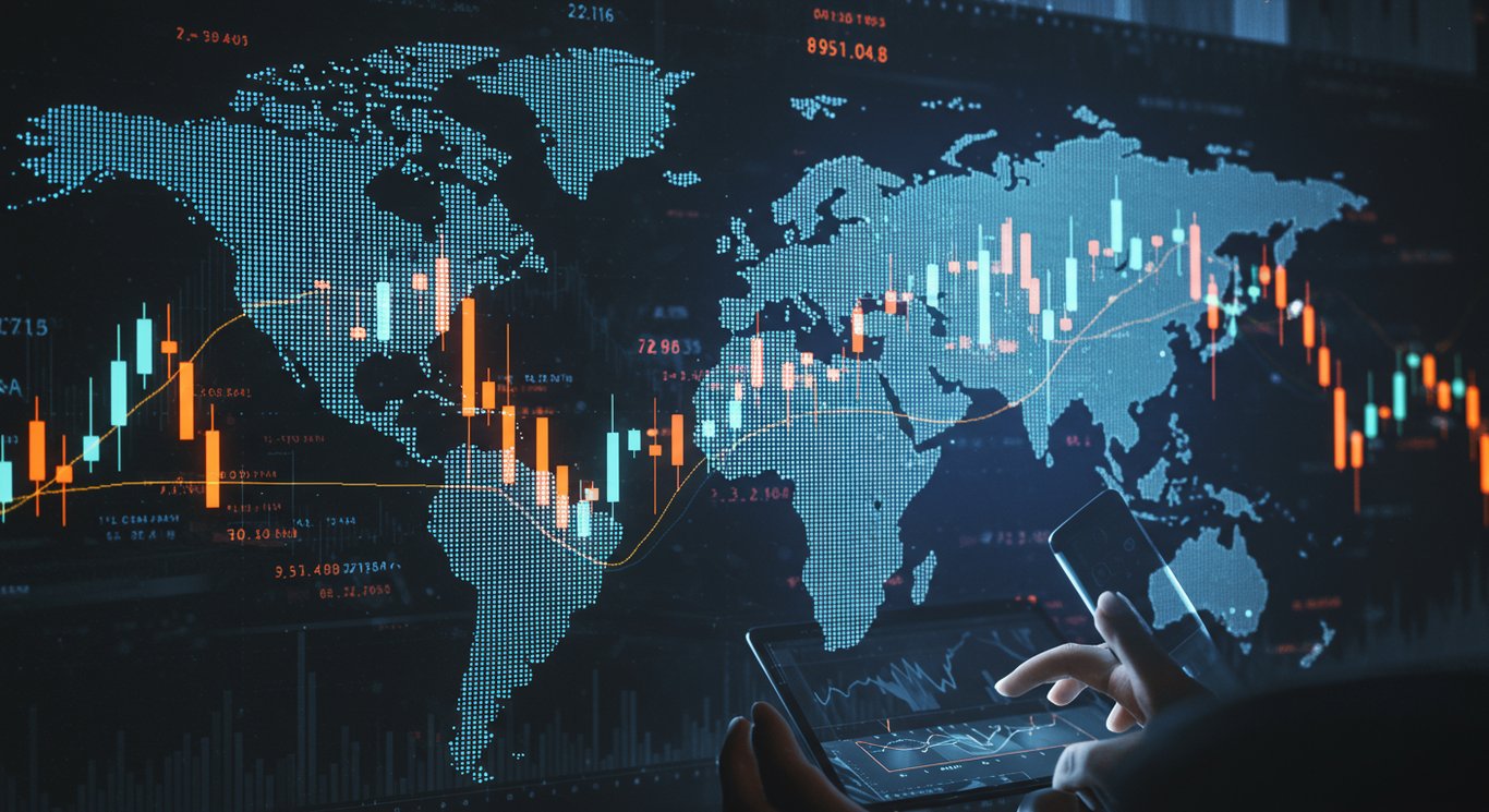 Illustrates the current market environment with steady recovery tempered by volatility, highlighting sector performance, AI influence and global uncertainties.