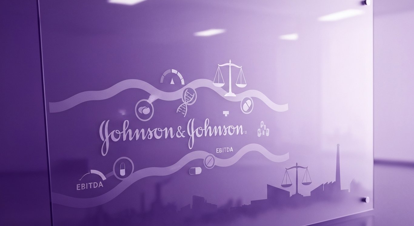 Johnson & Johnson FY2024 free cash flow, leverage, dividend sustainability and litigation risk visualized in a sleek purple‑t