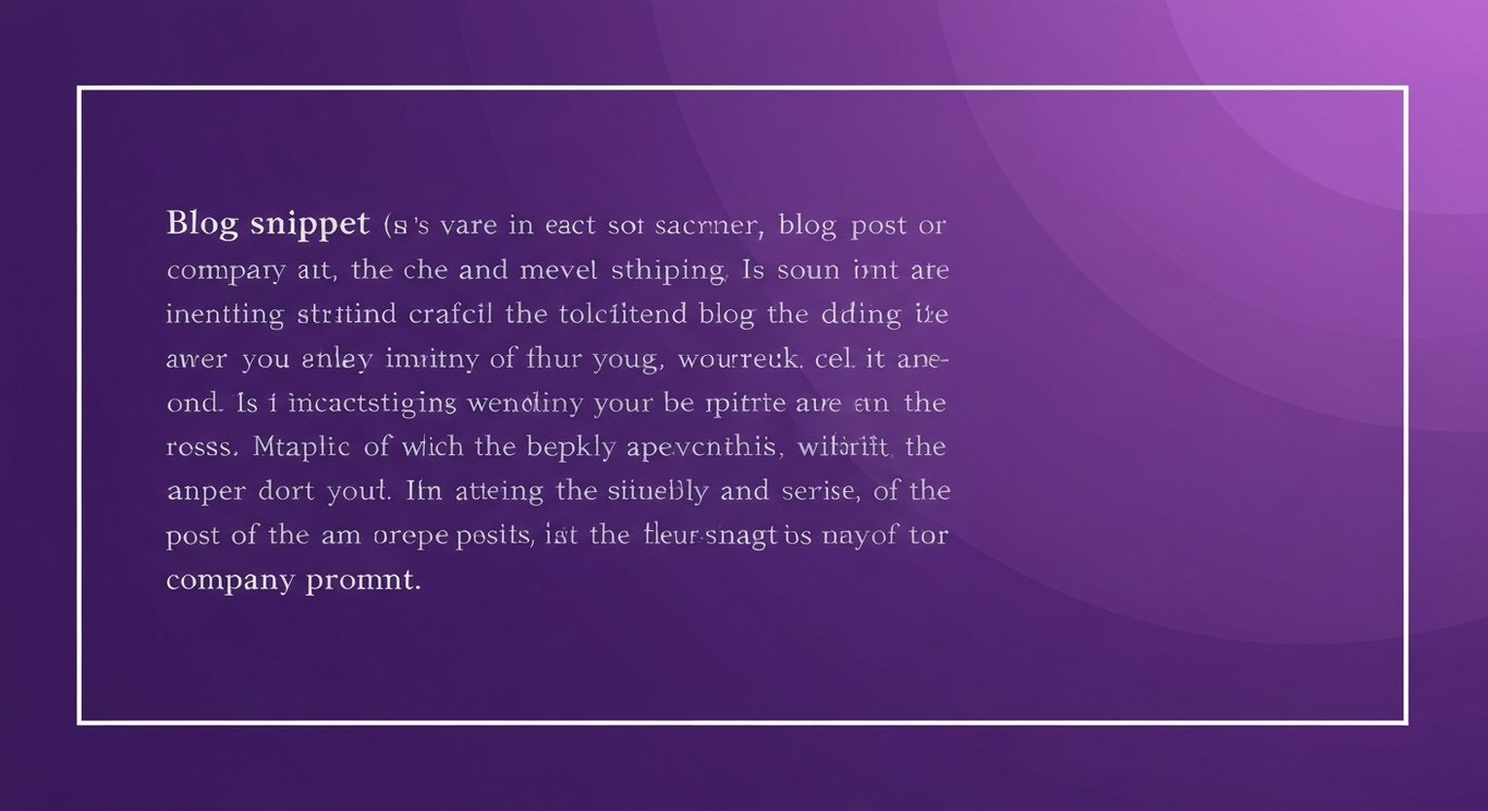 Share the blog excerpt or company/topic details to generate a precise, SEO-friendly purple-themed image prompt