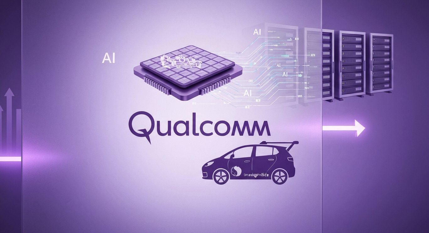 Qualcomm AI diversification with Snapdragon Ride automotive and AI infrastructure, vs NVIDIA and AMD, revenue growth and市場潜力