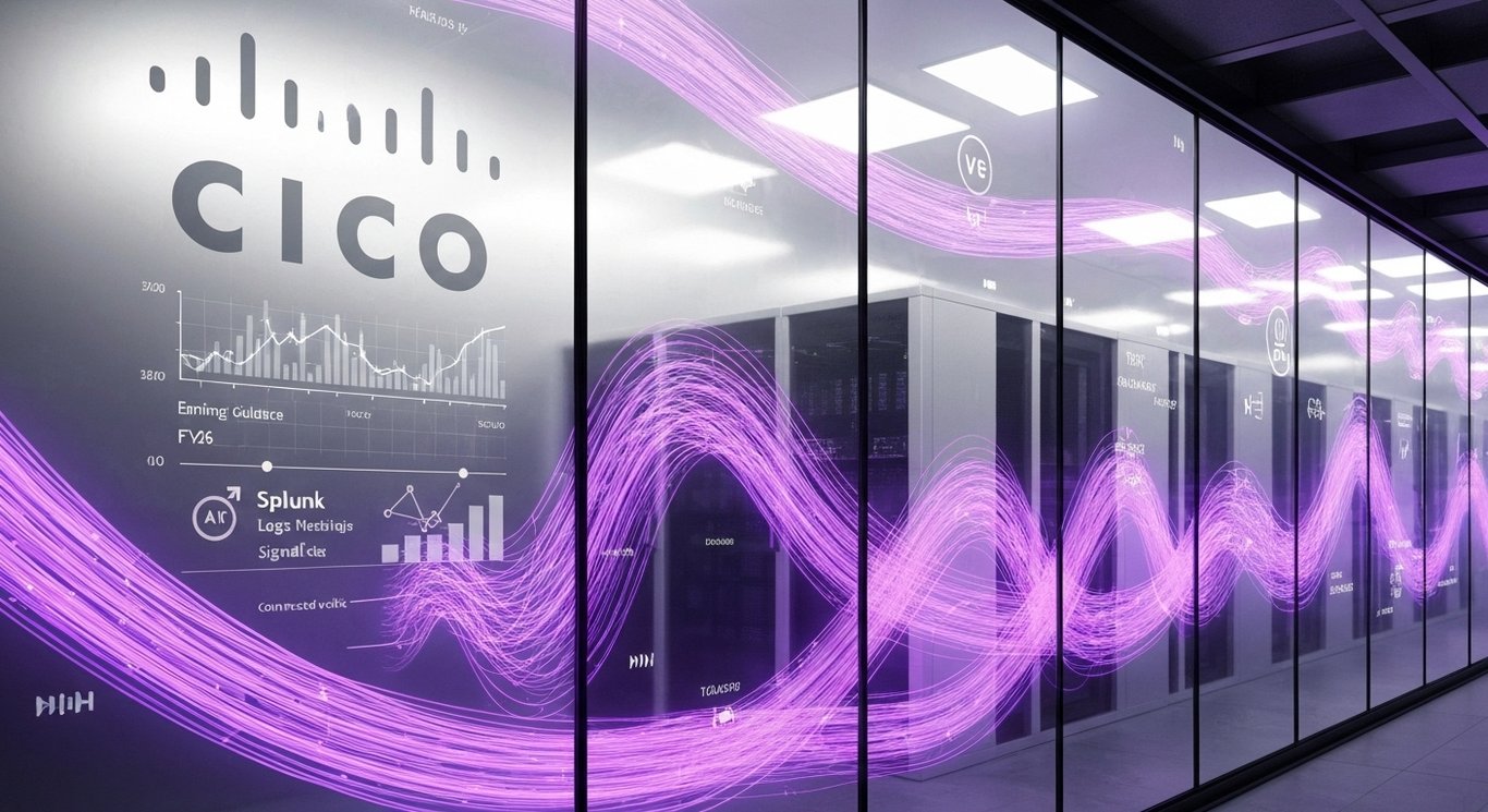 Cisco AI growth analysis with $2B orders, Splunk integration, CSCO earnings, FY26 guidance, networking infrastructure and竞争比较