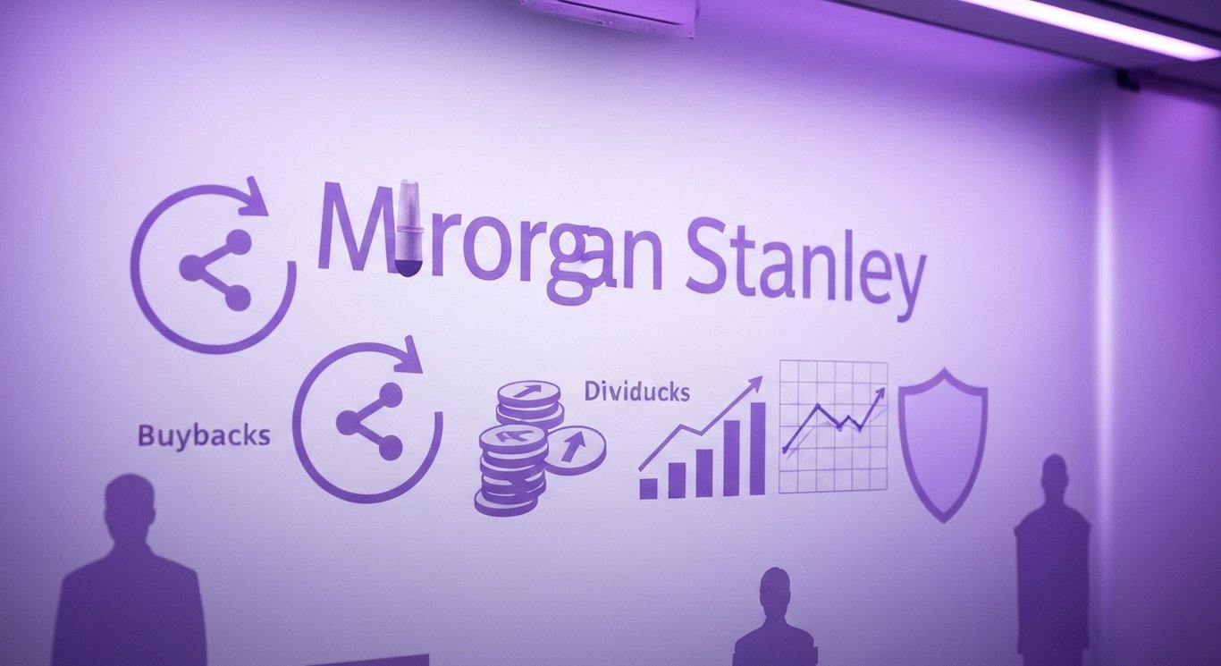 Morgan Stanley buyback and dividend hike visual, Q2 2025 earnings, regulatory resilience, capital allocation compared with Gl