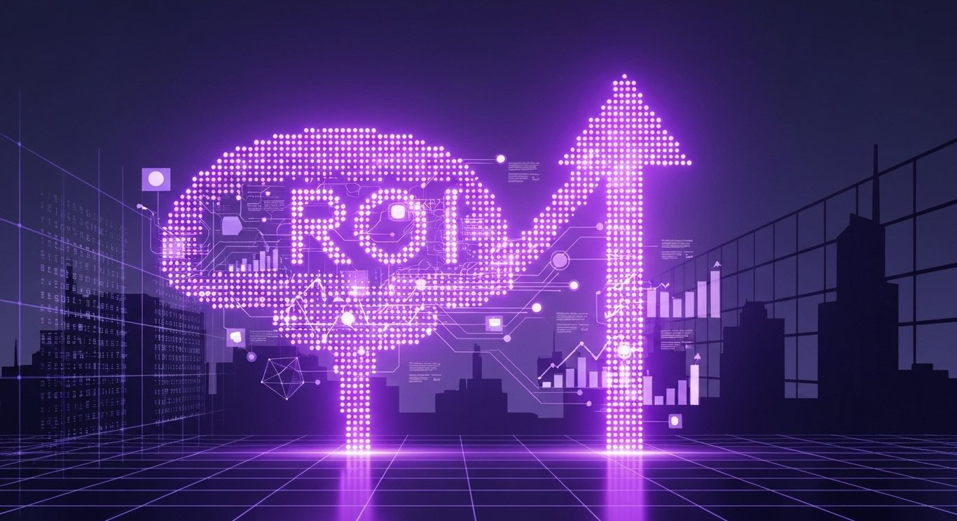 AI adoption ROI for enterprises, visualization of investment return, market trends, and blind spots to guide C-suite strategy