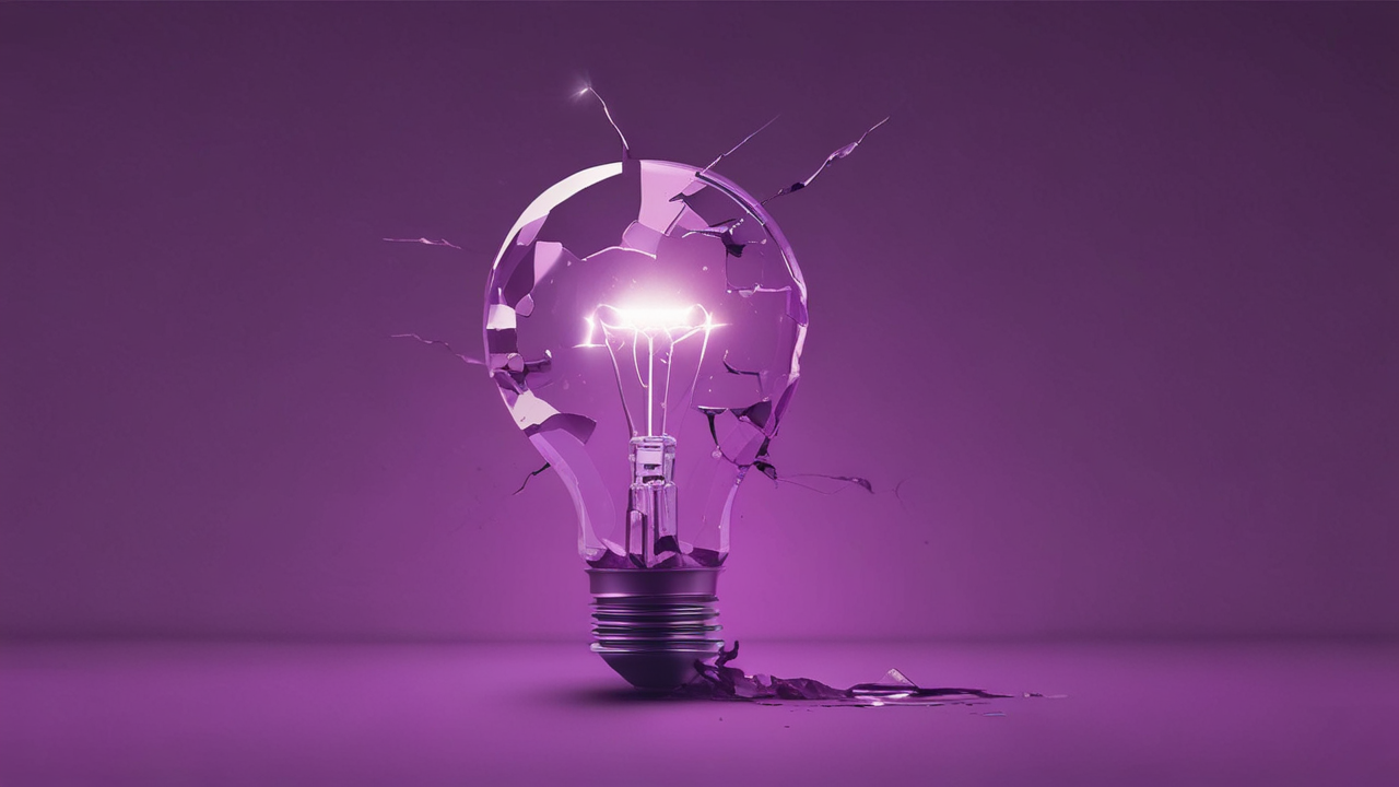 Error handling and retry logic failure: Depicts a broken lightbulb representing system failure after multiple attempts.