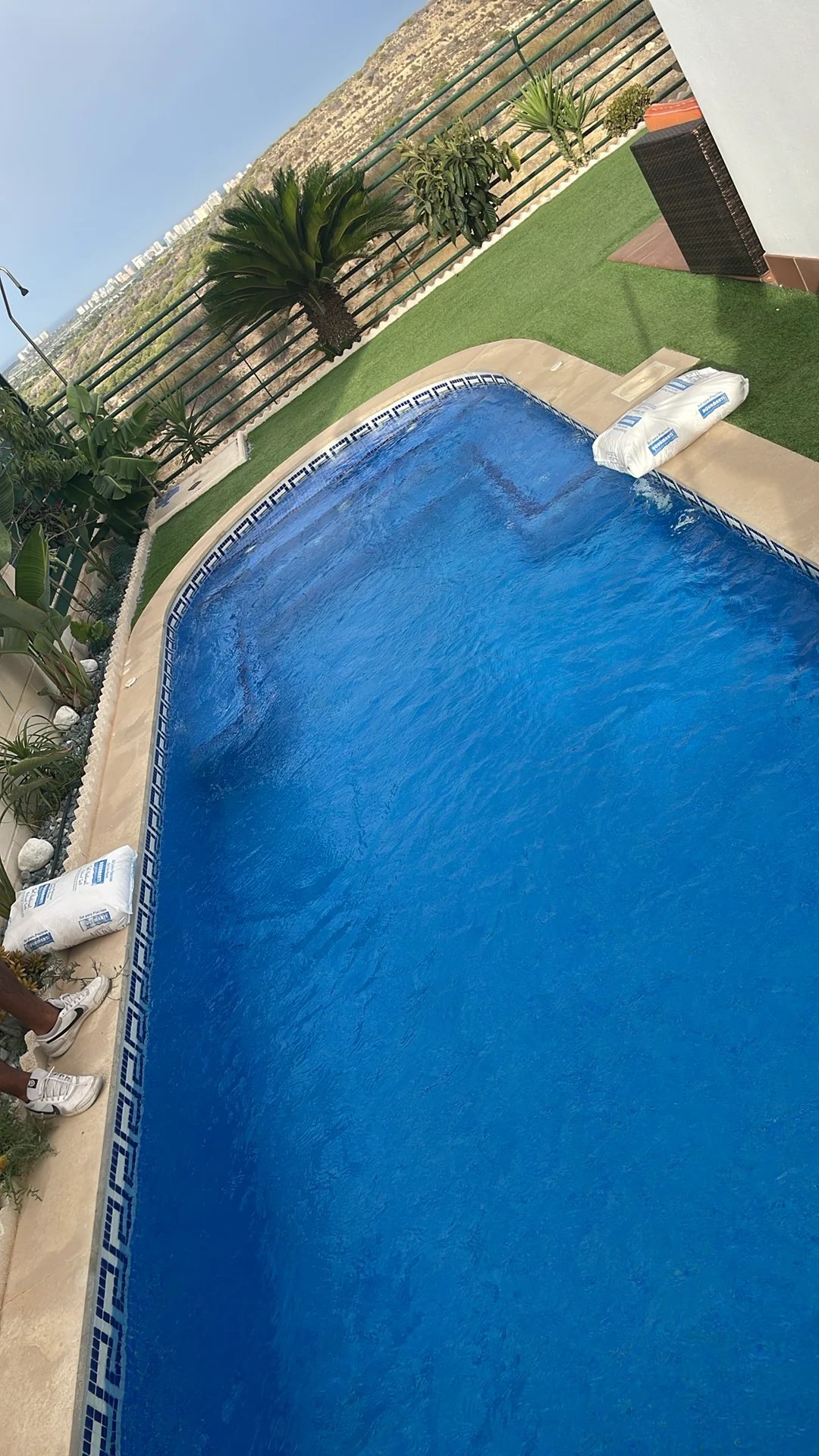 Pool water slightly cloudy