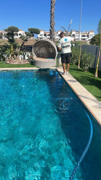 Pool vacuumed, water left clear