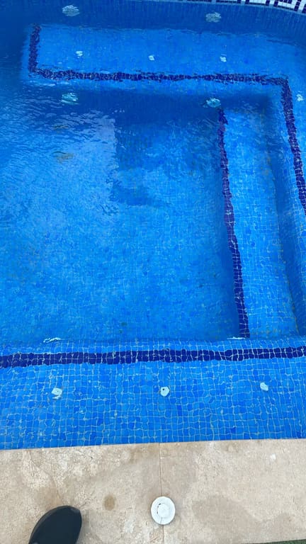 Pool floor cleaned and clear