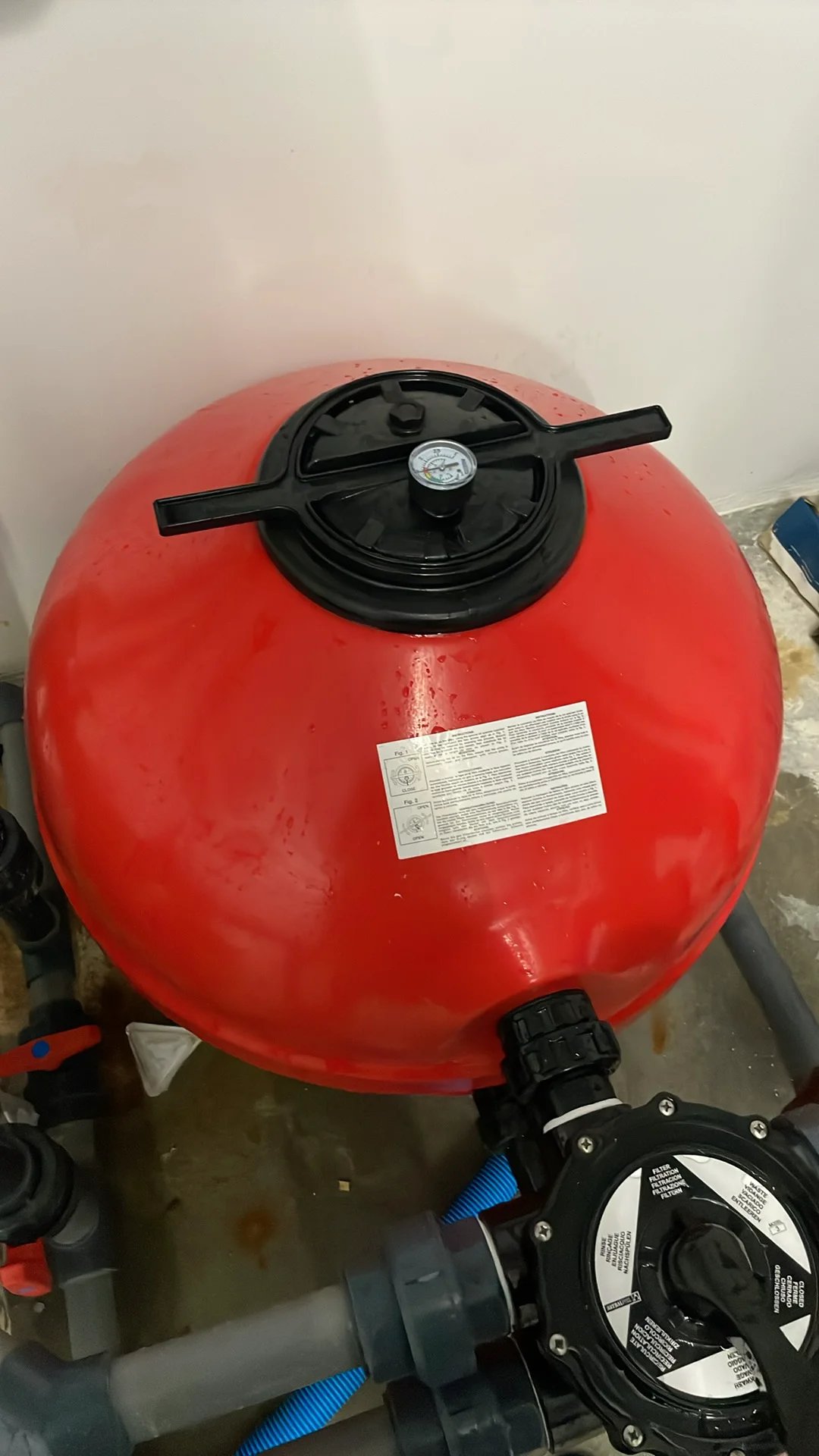 Sand filter reassembled, area clean